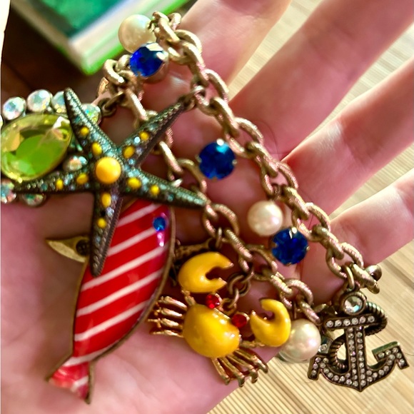 Betsey Johnson Gold, Multi Nautical Double-Strand Charm Bracelet - Picture 7 of 7